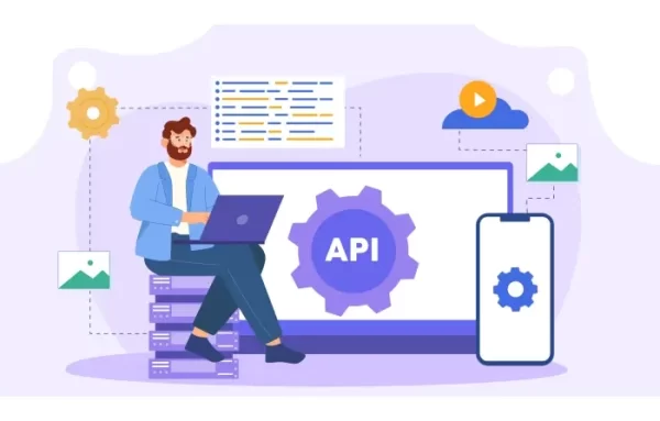 Flat Male Character Api Technology Design Animation Scene