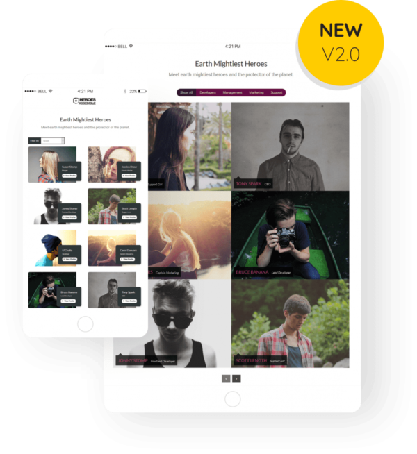 Heroes Assemble - Team Showcase WordPress Plugin